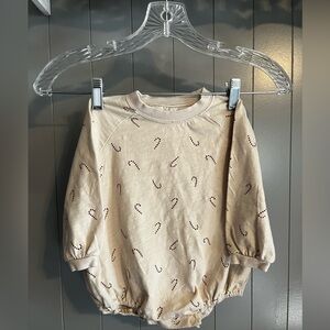 Rylee + Cru candy cane print crewneck bubble romper